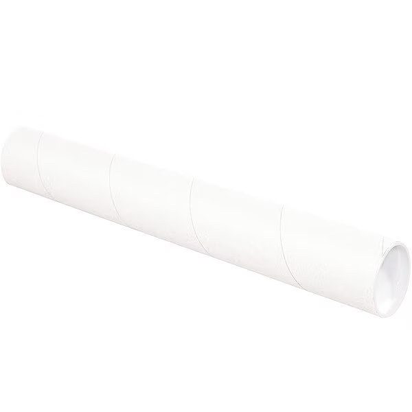 Mailing Tube, 24inLx3in.dia, White, PK24, CROWNHILL, Mfr# P3024W