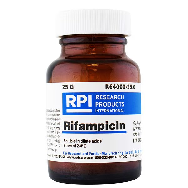 Rifampicin, 25g, Rpi, Mfr#: R64000-25.0