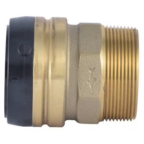 DZR Brass Male Connector, 2 in Tube Size, SHARKBITE, Mfr# UXL115450M
