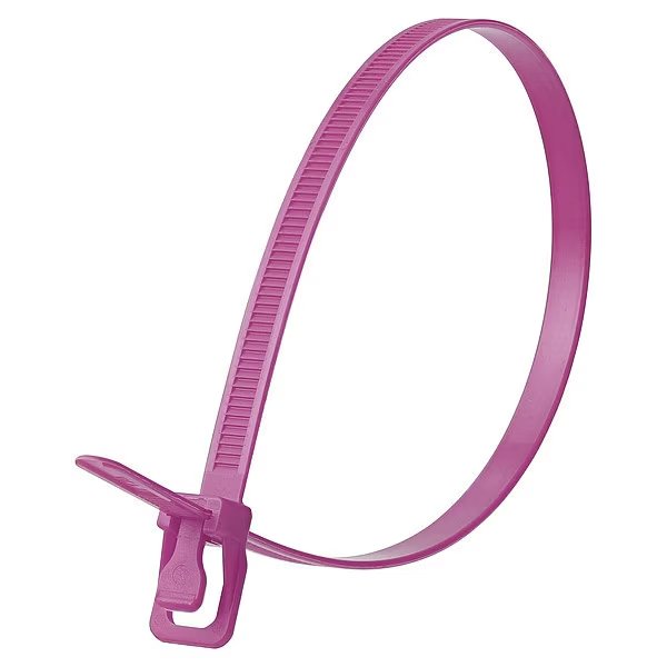 Releasable Tie, Purple, Nylon, PK20, RETYZ, Mfr# WKT-S14PR-HA