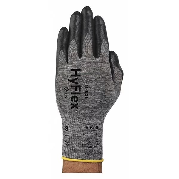 Foam Nitrile Coated Gloves, Palm Coverage, Gray, XS, PR, ANSELL, Mfr# 11-801-6   -XS
