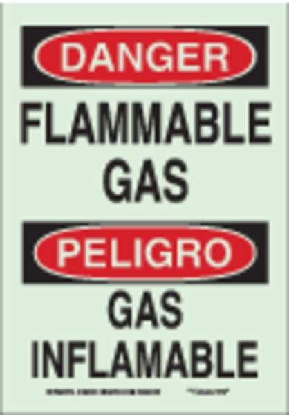 Danger Sign, 10 in H, 7 in W, Polyester, Rectangle, English, Spanish, 90143, BRADY, Mfr# 90143