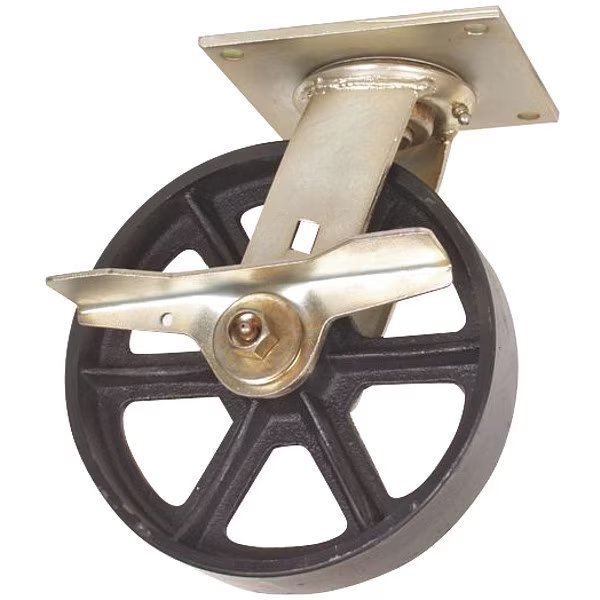 Swivel Plate Caster, Cast Iron, 5 in, 1200 lb, Blk, EnjoyTool select, Mfr# 1NVH5