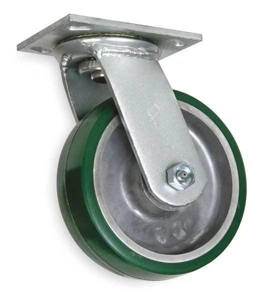 Swivel Plate Caster, Poly, 5 in., 1050 lb, Grn, EnjoyTool Select, Mfr#: 1NWK3