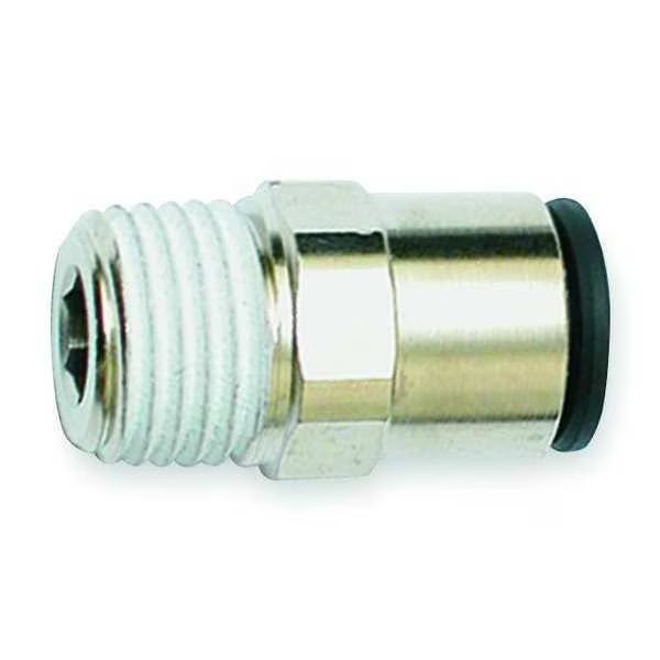 Nylon Male Connector, Push-to-Connect x MNPT, For 1/2 in Tube OD, For 3/8 in Pipe Size, Black, 10 PK, LEGRIS, Mfr# 3175 62 18
