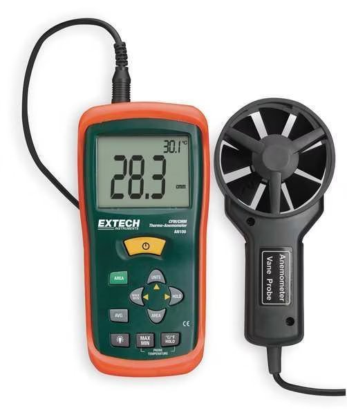 Anemometer, 80 to 5906 fpm, Extech, Mfr#: AN100