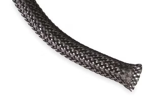Braided Sleeving, 0.63 In., 75 ft., Black, TECHFLEX, Mfr# HWN0.63BK75