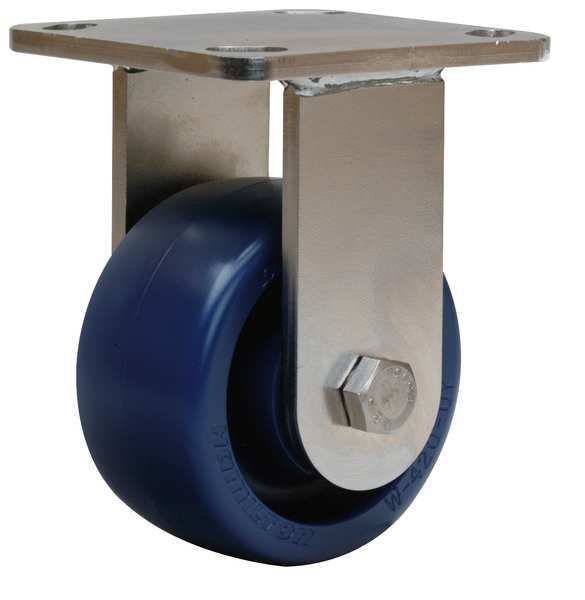 Plte Caster, Rgd, Poly, 4 in., 750 lb., Blu, Hamilton, Mfr#: R-WHS-4UYSB