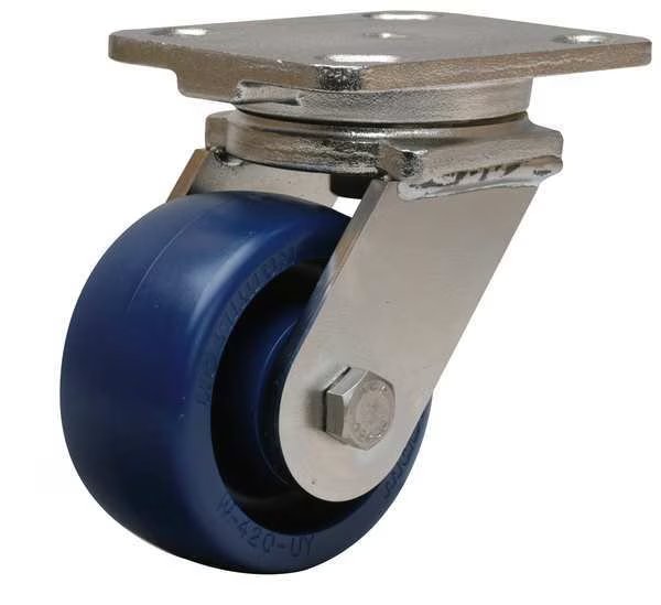 Plate Caster, Swivel, Poly, 4 in., 750 lb., B, Hamilton, Mfr#: S-WHS-4UYSB-4SL-SZB