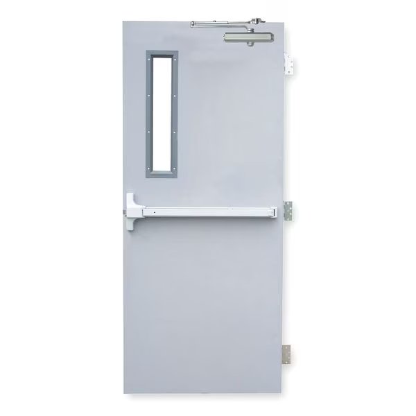 Security Door, LHR, 80 in H, 36 in W, 1 3/4 in Thick, 18 Gauge Steel, Type: 3, CECO, Mfr# RSHL-3-3068-LHR-ST