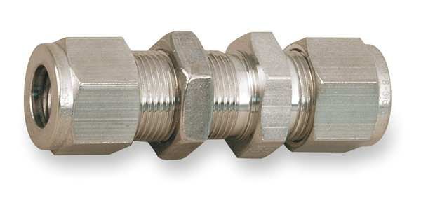 Bulkhead Union, Carbon Steel, Comp, 1/4In, PARKER, Mfr# 4BC4-S