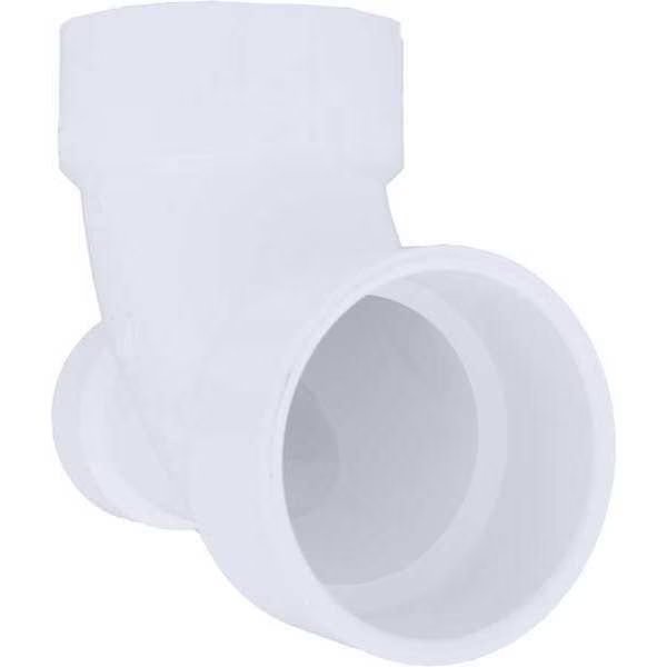 PVC Elbow, 90 Degrees, Low Heel Inlet, Hub, 3 in x 3 in x 2 in Pipe Size, EnjoyTool select, Mfr# 1CNX8