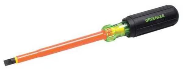 Insulated Slotted Screwdriver 5/16 in Round, GREENLEE, Mfr# 0153-15-INS