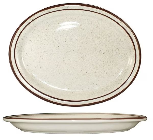Platter, 9-3/4x7-1/2, Brown Speckle, PK24, Iti, Mfr#: GR-12