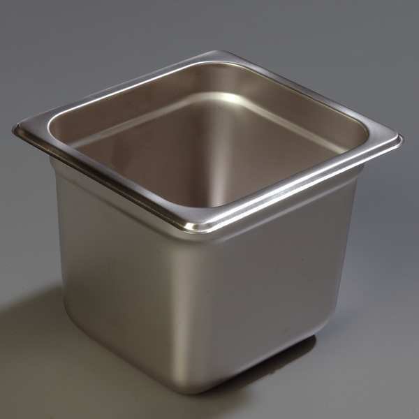 DuraPan Food Pan, Sixth-Size, SS, PK6, Carlisle Foodservice, Mfr#: 607166