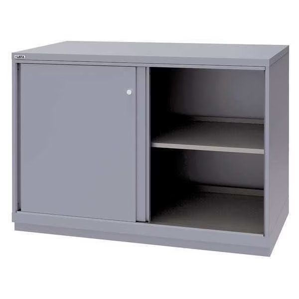Steel Sliding Door Base Shelf Cabinet, 56.34 in W, 39-3/8 in H, LISTA, Mfr# XSDWSD0900/LG
