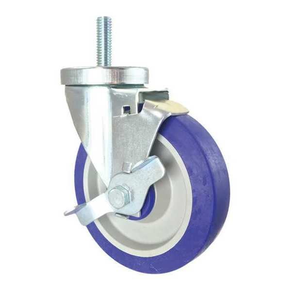 Swivel Stem Caster, Side Strap, Rubber, 5