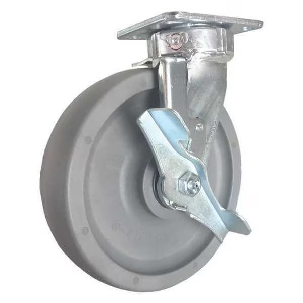 Swivel Plate Caster, w/Brake, SideStrap, 8, CC NYLEX, Mfr# CDP-Z-230