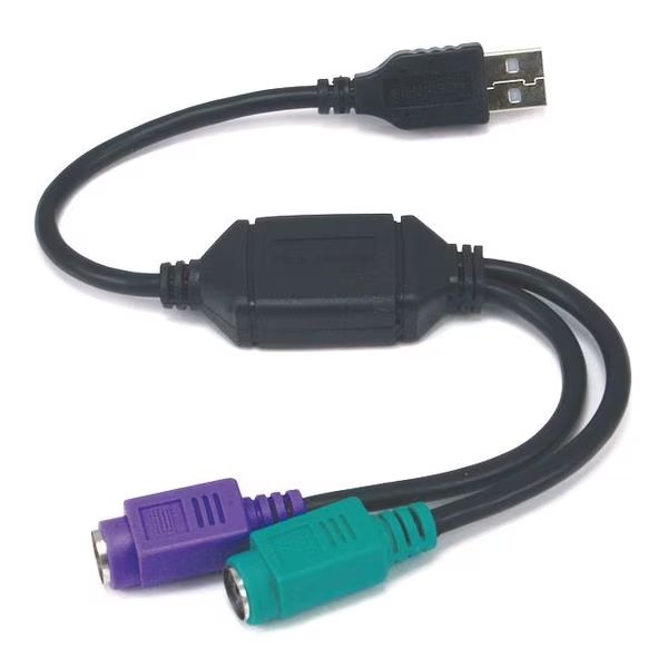 USB to PS/2 Dual Ps2 Conv Adapter, Blk, Monoprice, Mfr#: 10934