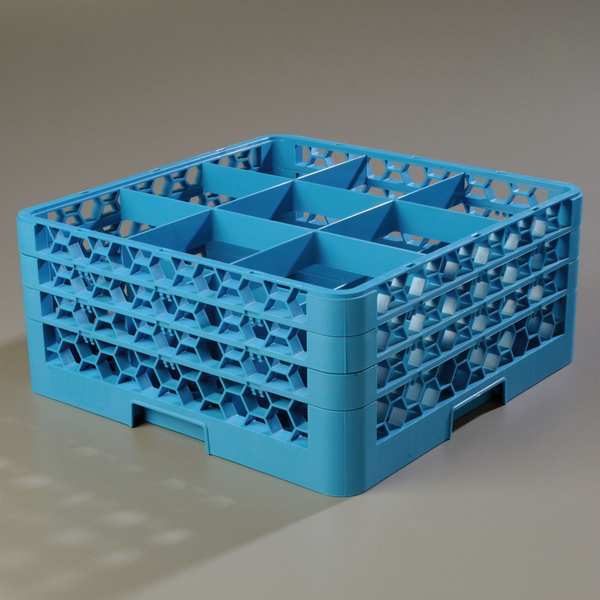 Glass Rack w/3 Extenders, 9 Comp, PK2, Carlisle Foodservice, Mfr#: RG9-314
