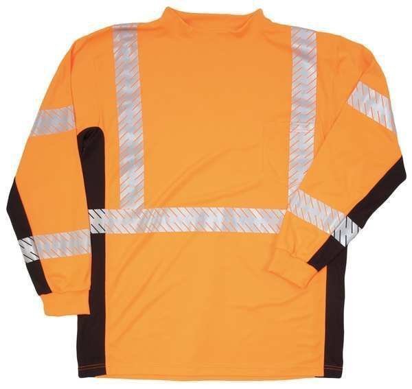 T-Shirt, Black Sided, Class 3, Orange, XL, KISHIGO, Mfr# 9135-XL