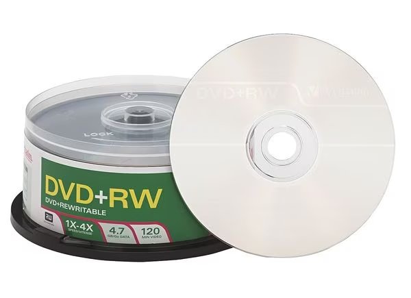 DVD+RW Disc, 4.70 GB, 120 min, 4x, PK30, Verbatim, Mfr#: VER94834