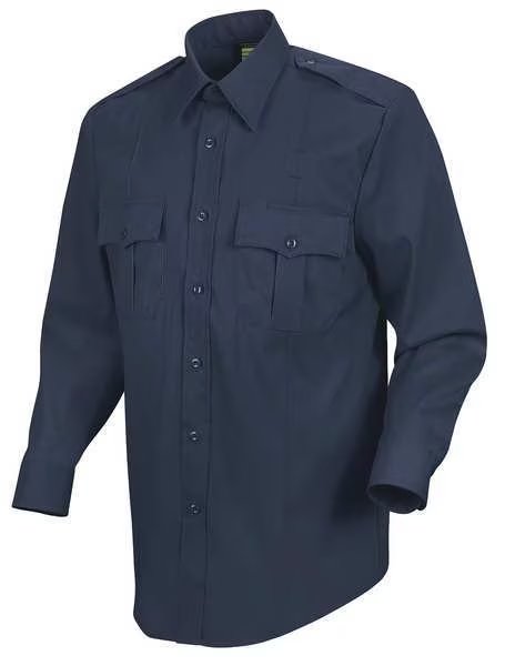 New Dimension Stretch Dress Shirt, M, Navy, HORACE SMALL, Mfr# HS1112 15 34