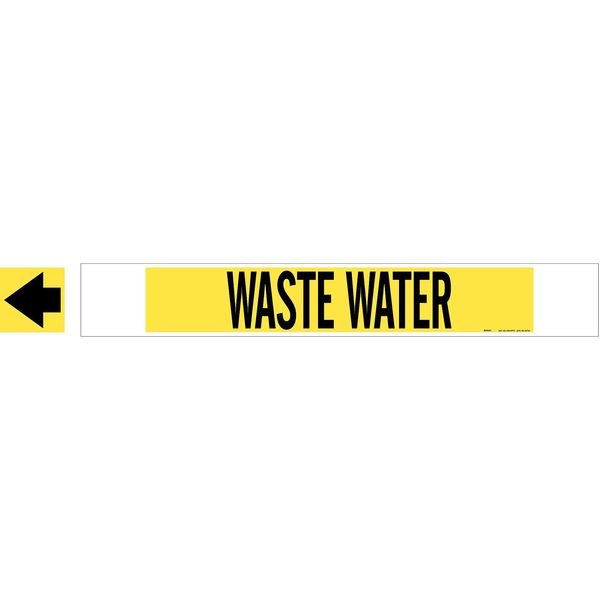 Pipe Marker, Waste Water, Y, 8 In orGreater, Brady, Mfr#: 5784-HPHV