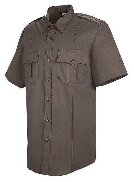 Sentry Shirt, SS, Brown, Neck 19-1/2 In., Horace Small, Mfr#: HS1245 SS 195