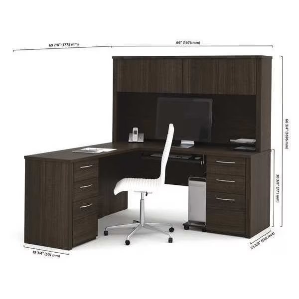 L Shaped Desk, 70