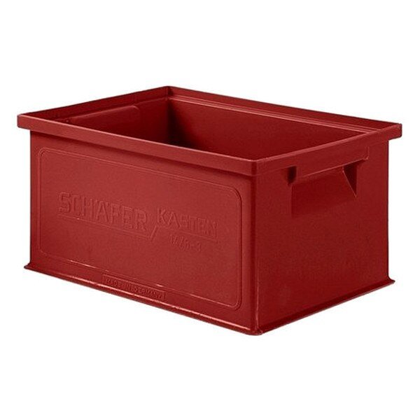Straight Wall Container, Red, Polyethylene, 13 in L, 9 in W, 6 in H, 0.25 cu ft Volume Capacity, SSI SCHAEFER, Mfr# 1463.130906RD1
