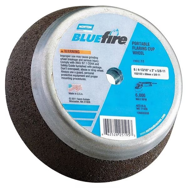 Flaring Cup Wheel, Type 11, Face Dia. 5 In, NORTON ABRASIVES, Mfr# 66253146918