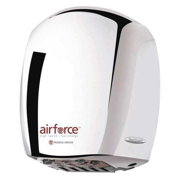 Polished Chrome, No ADA, 110 to 120 VAC, Automatic Hand Dryer, 110-120V, Brite Chrome, World Dryer, Mfr#: J-970A3