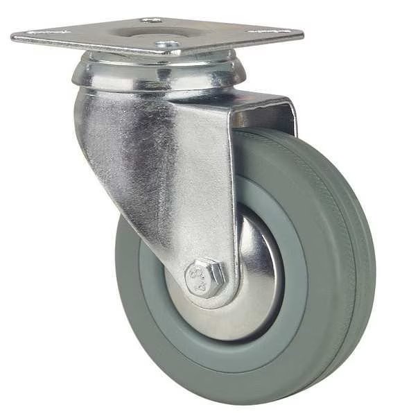 Plate Caster, Swivel, Rubber, 3 in, 154 lb, D, EnjoyTool select, Mfr# TSED 075 RN0D
