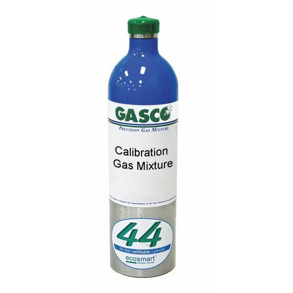Calibration Gas, Carbon Monoxide, Hydrogen Sulfide, Nitrogen, Oxygen, Pentane, 44 L, +/-5% Accuracy, Gasco, Mfr#: 44ES-445