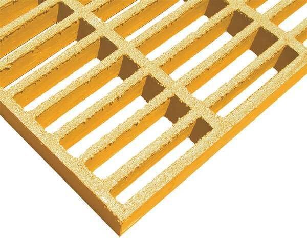 Molded Grating, 48 in Span, Grit-Top Surface, Corvex Resin, Yellow, FIBERGRATE, Mfr# 878814