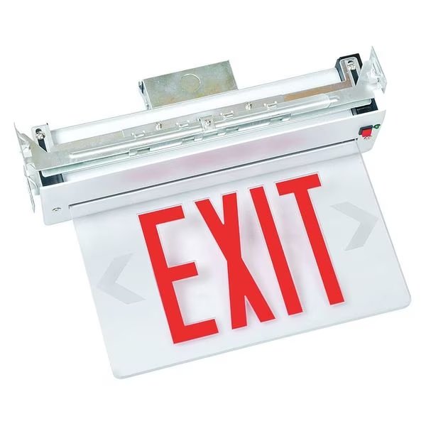 LED Emergency Exit Sign, Single, Red, FHEX23ASREM, Fulham, Mfr#: FHEX23ASREM