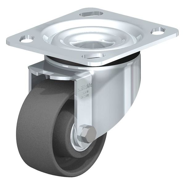 Swivel Plate Caster, Gry Nylon, 8