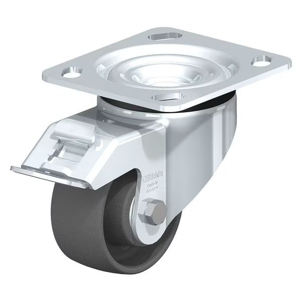 Swivel Plate Caster, Gray Nylon, 5