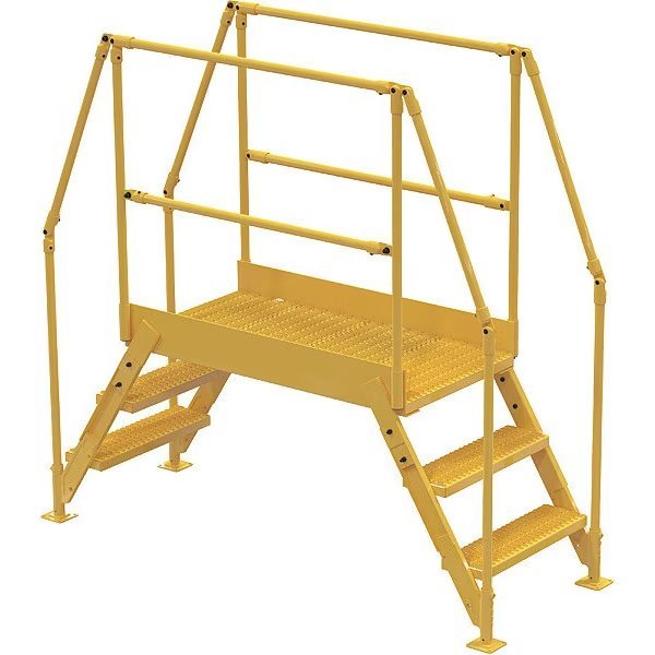 Cross-Over Ladder, 3 Step, 28 H, 38 W, Vestil, Mfr#: COL-3-26-33