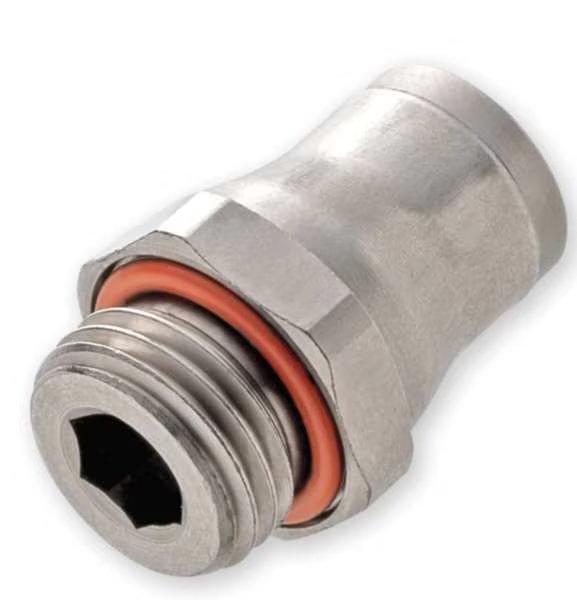 Nickel Plated Brass Male Connector, 5/32 in Tube Size, LEGRIS, Mfr# 3601 04 10