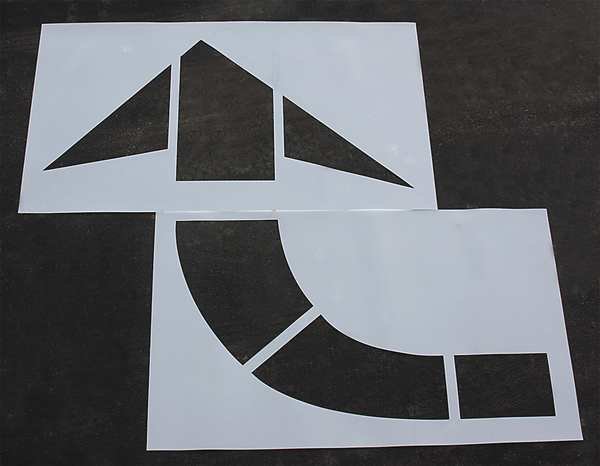 Pavement Stencil, MUTCD Curved Arrow, 1/16, RAE, Mfr# STL-116-5010