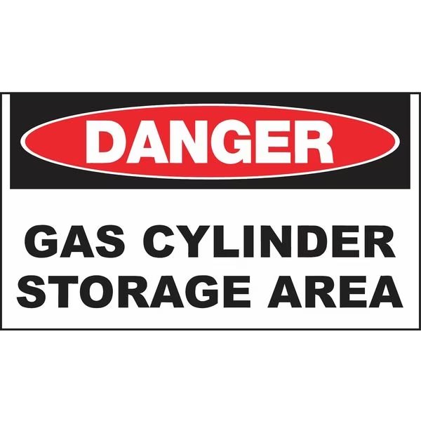 Sign, Danger Gas Cylinder, 7x10
