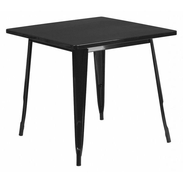 Black Metal Table, 31.5SQ, Flash Furniture, Mfr#: ET-CT002-1-BK-GG