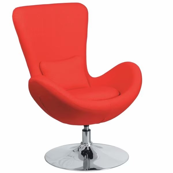 Red Fabric Side Reception Chair, 30 W 30