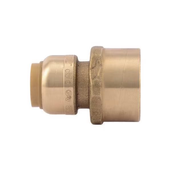 DZR Brass Female Reducing Adapter, 1/2 in Tube Size, SHARKBITE, Mfr# U068LF