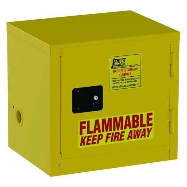 Flammable Safety Cabinet, 6 gal., Yellow, JAMCO, Mfr# BY06YP