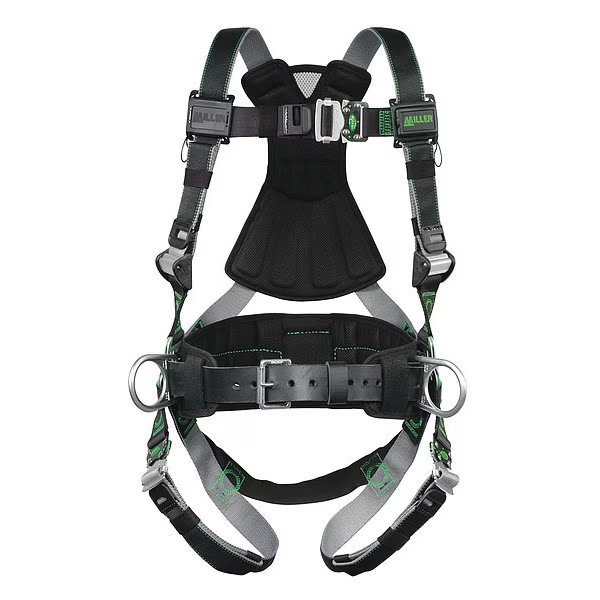 Full Body Harness, Vest Style, S/M, Polyester, Black, HONEYWELL MILLER, Mfr# RDT-QC-BDP/S/MBK