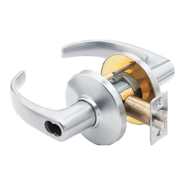 Cylindrical 9K Lock, Storeroom, Lever, Rose, STK, Satin Chrome AM, BEST, Mfr# 9K37D14DSTK626AM