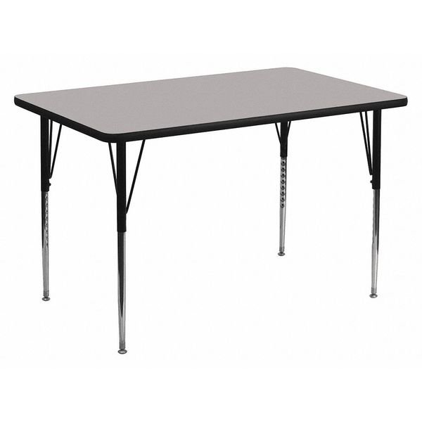 Rectangle Activity Table, 30 X 48 X 30.125, Chrome, Laminate, Particleboard, Steel Top, Grey, FLASH FURNITURE, Mfr# XU-A3048-REC-GY-T-A-GG